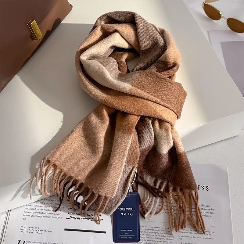 Wool Check Scarf