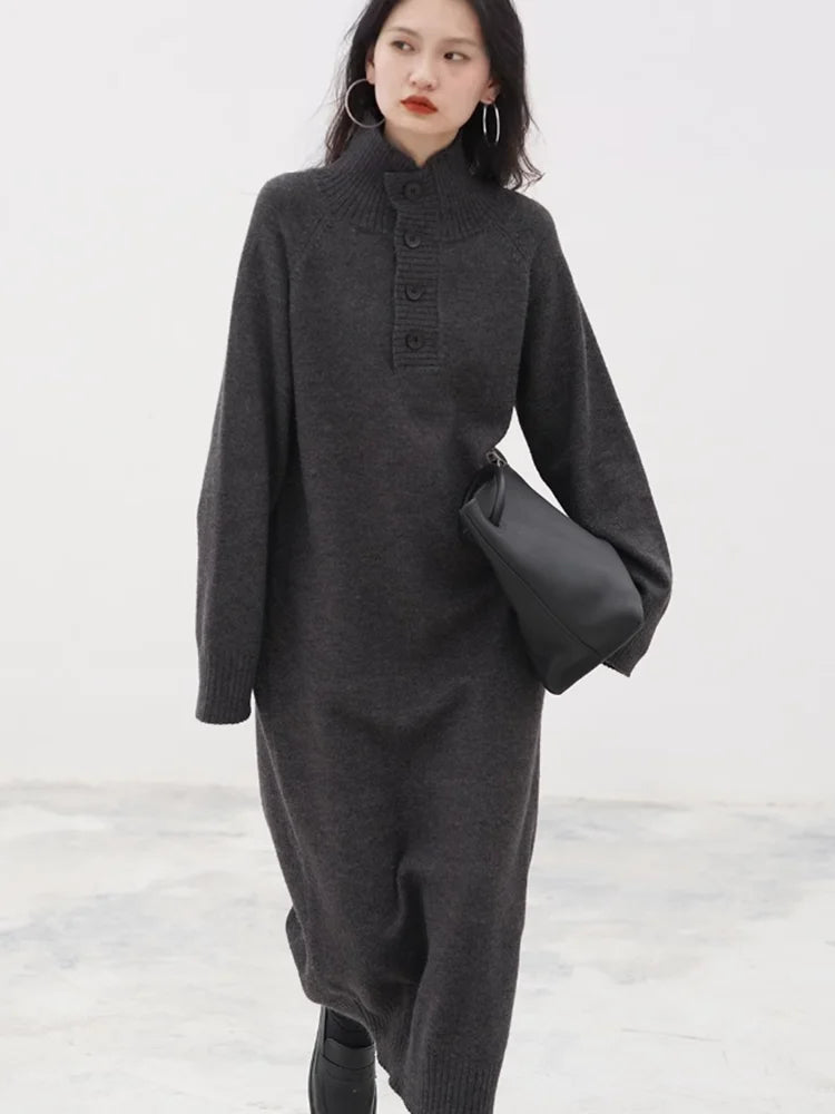 Cashmere high-neck sweater dress