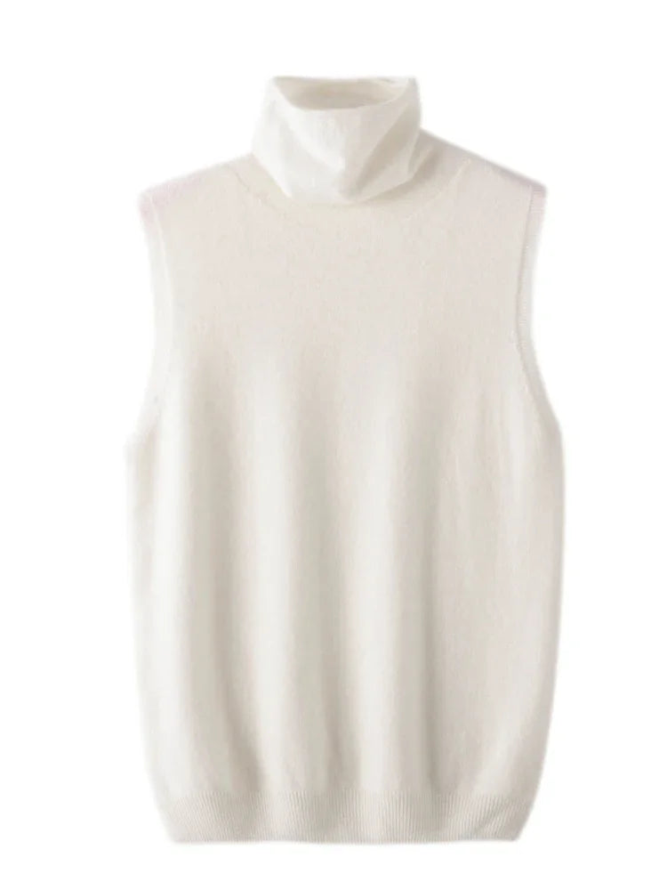 Sleeveless Merino Turtleneck