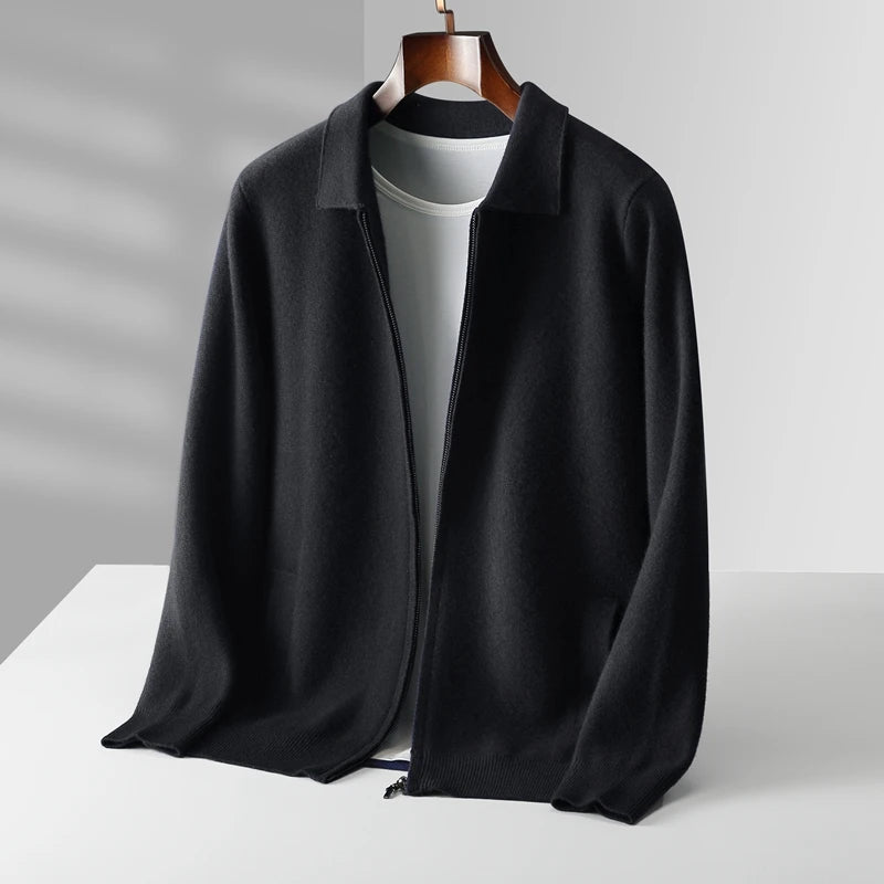 Men's cashmere full-zip cardigan