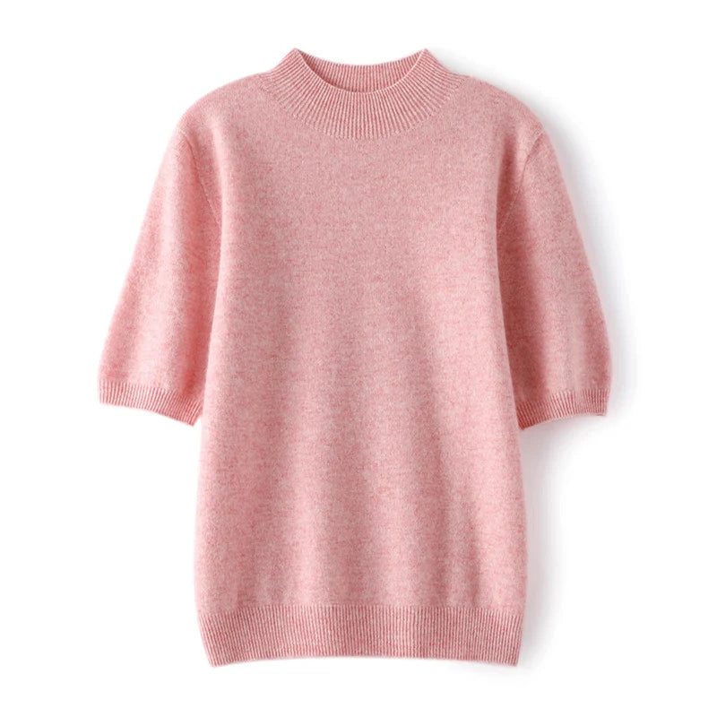 Cashmere Mock-Neck Tee