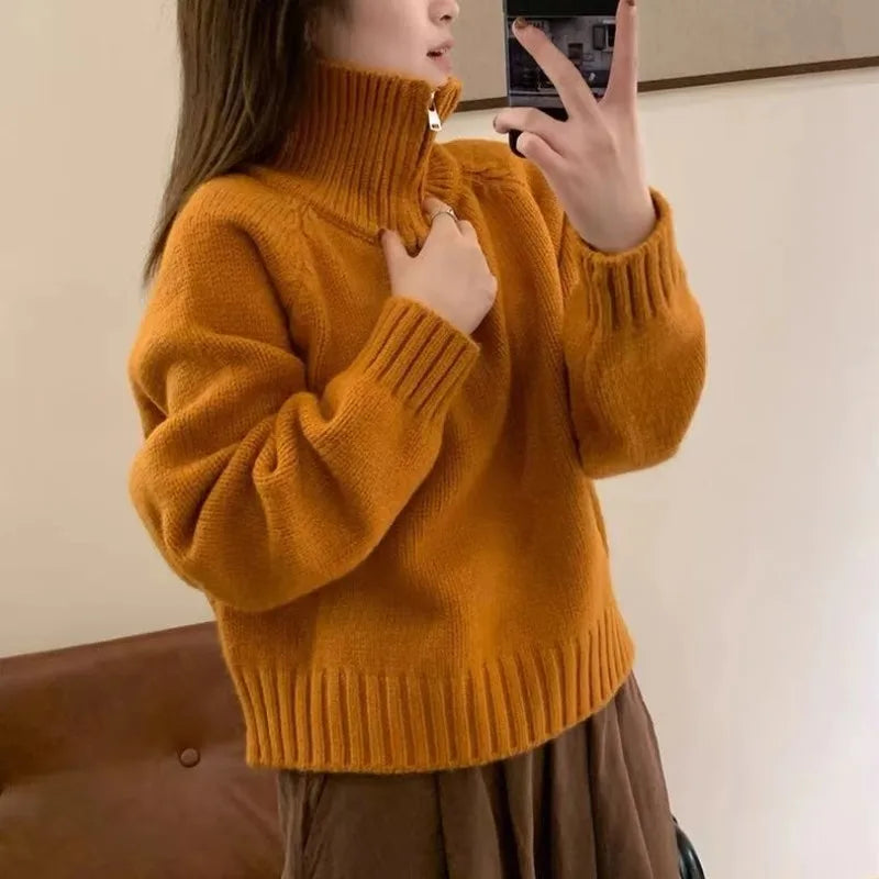 Women's cashmere half-zip