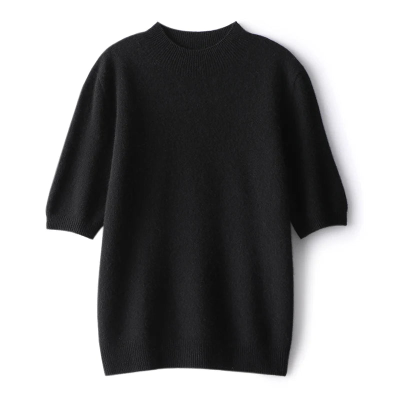 Cashmere Mock-Neck Tee