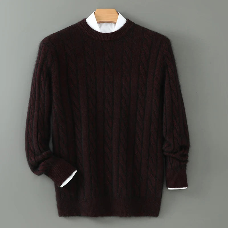 Men's cashmere cable crewneck