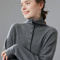 High-Collar Cashmere Cardigan