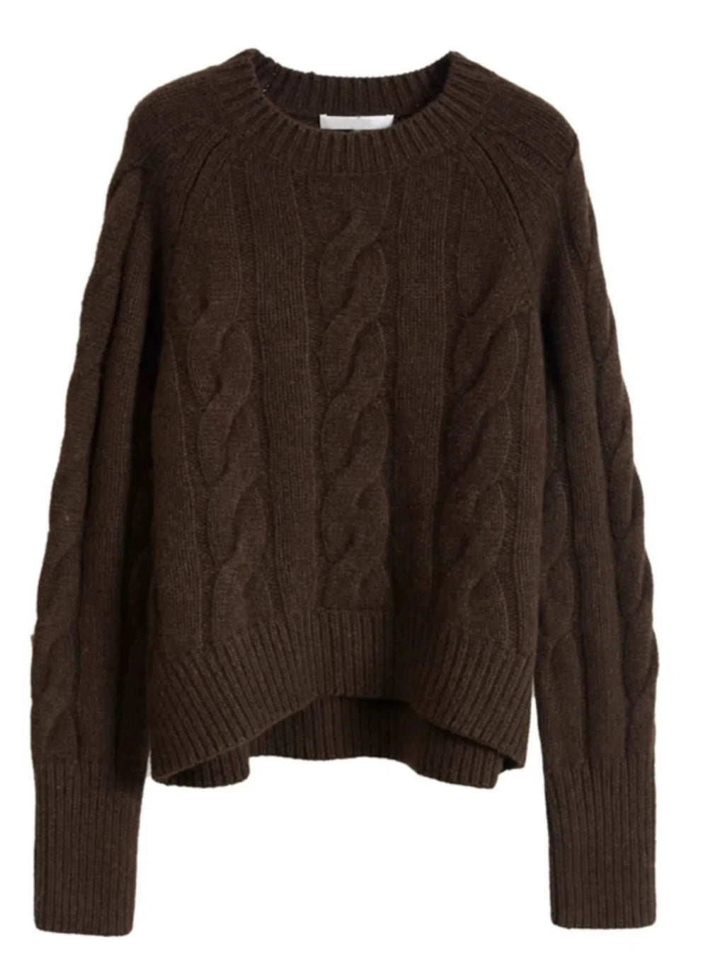Women's cashmere cable crewneck