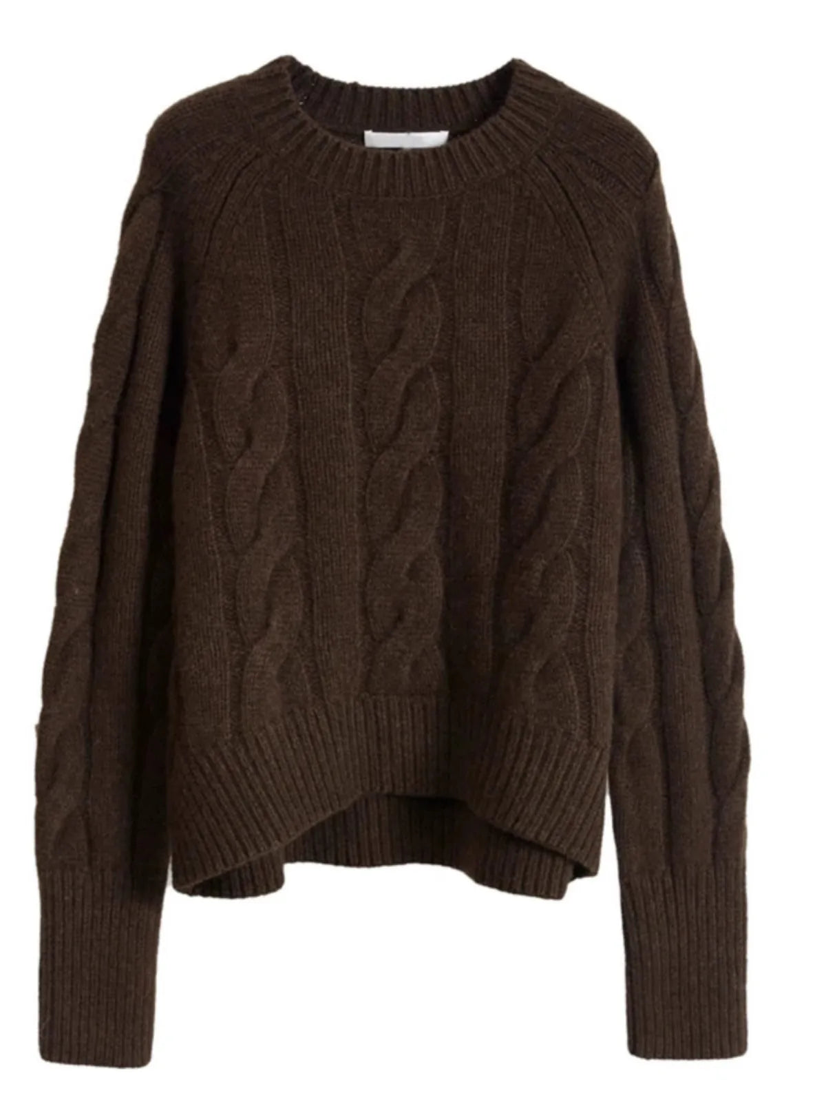 Women's cashmere cable crewneck