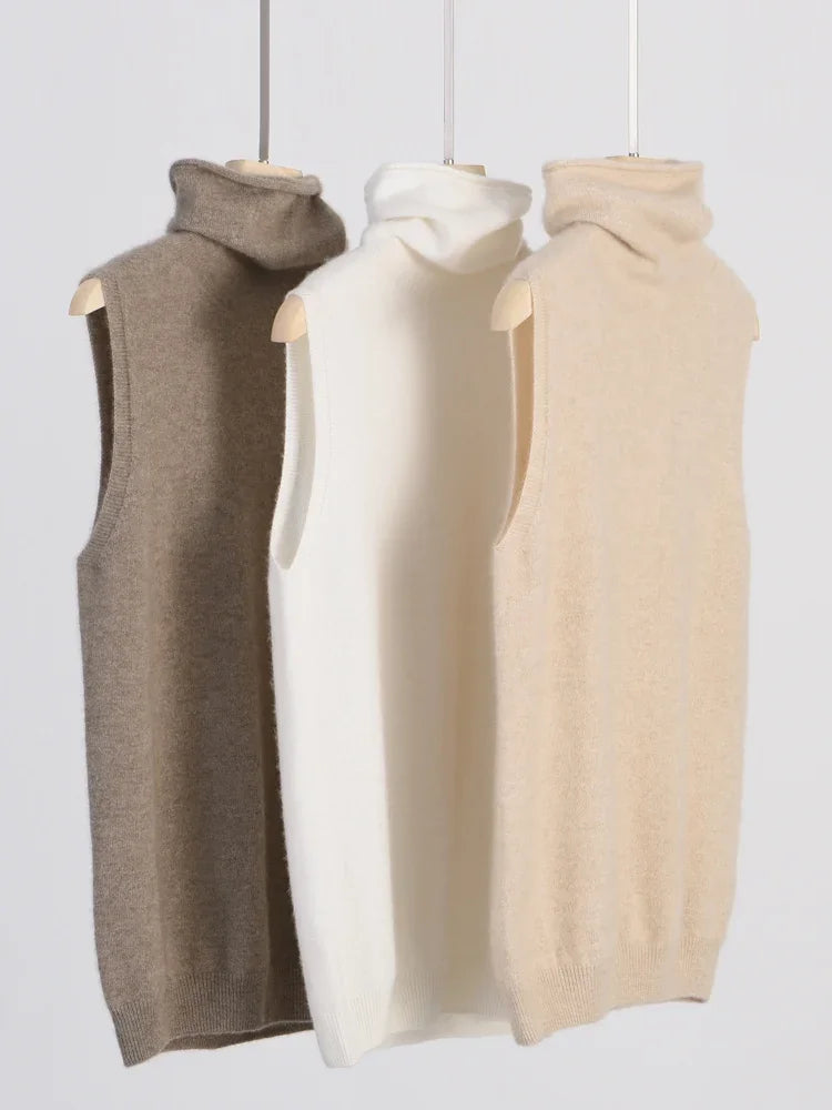 Sleeveless Merino Turtleneck
