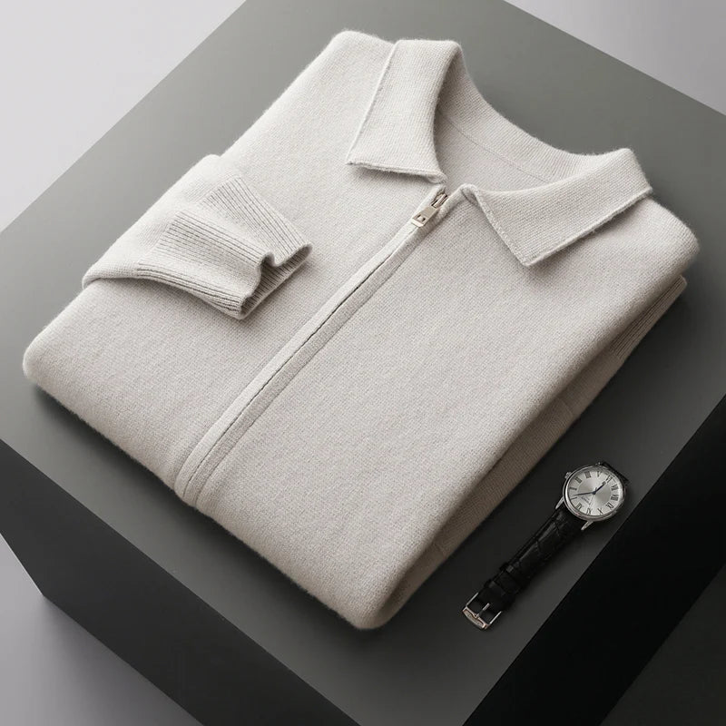 Men's cashmere full-zip cardigan