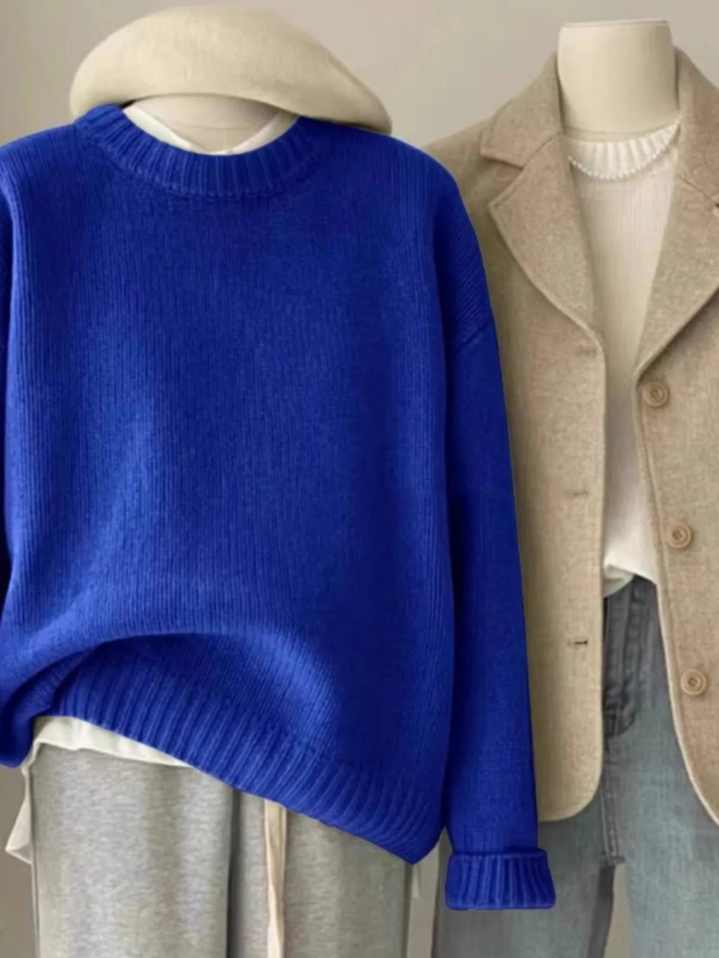 Women's heavyweight relaxed cashmere crew