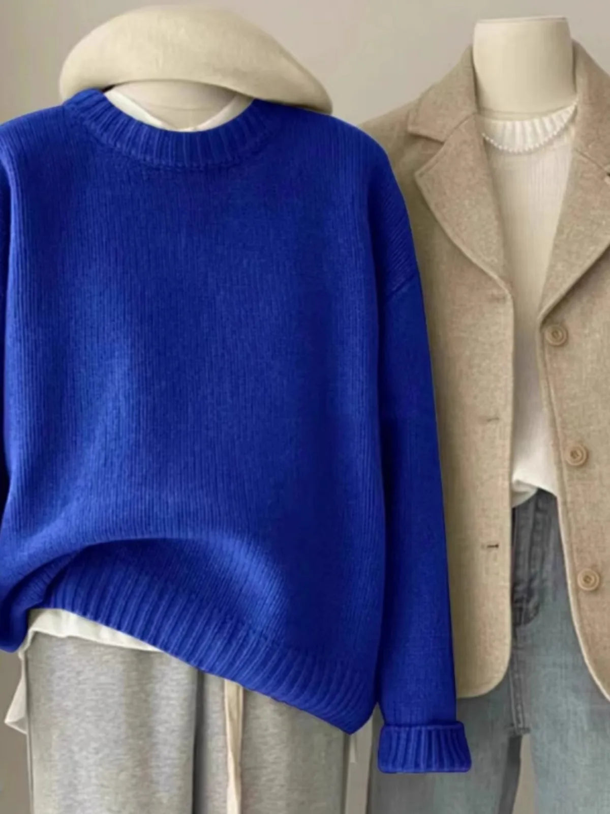 Women's heavyweight relaxed cashmere crew