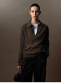 Women's cashmere polo-collar sweater