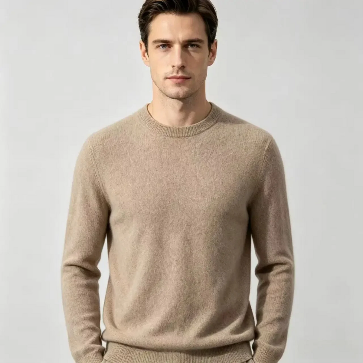 Saddle-Shoulder Cashmere Crew