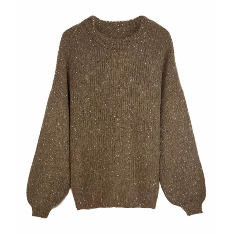 Women's brushed alpaca-blend crewneck