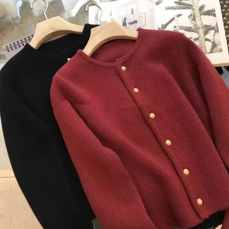 Women's cashmere crew cardigan