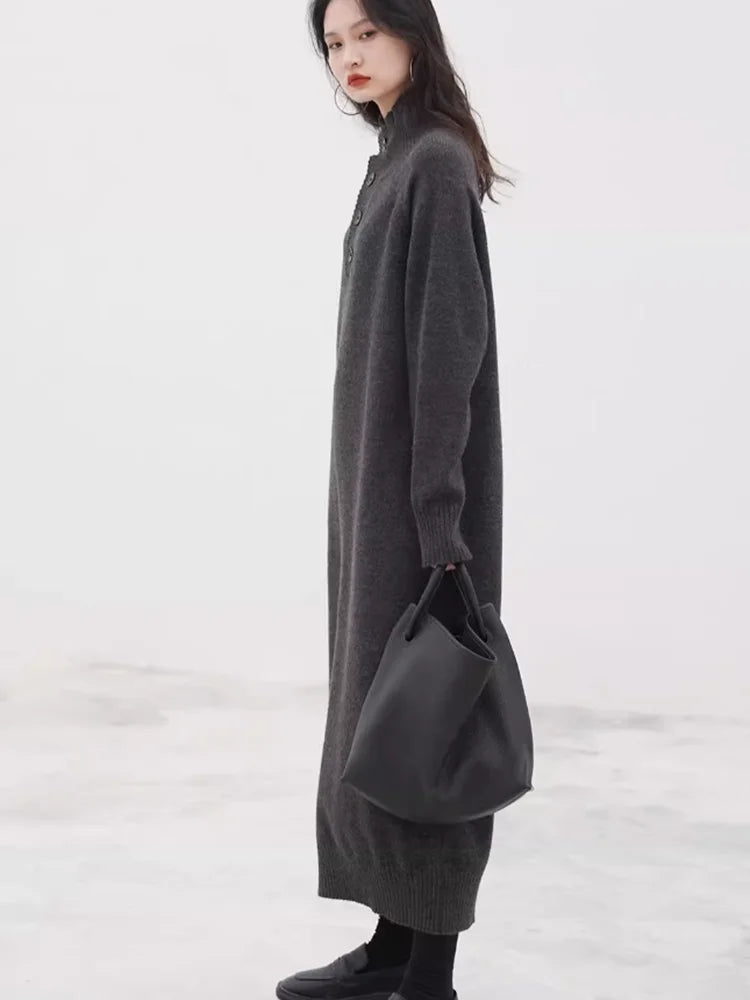 Cashmere high-neck sweater dress