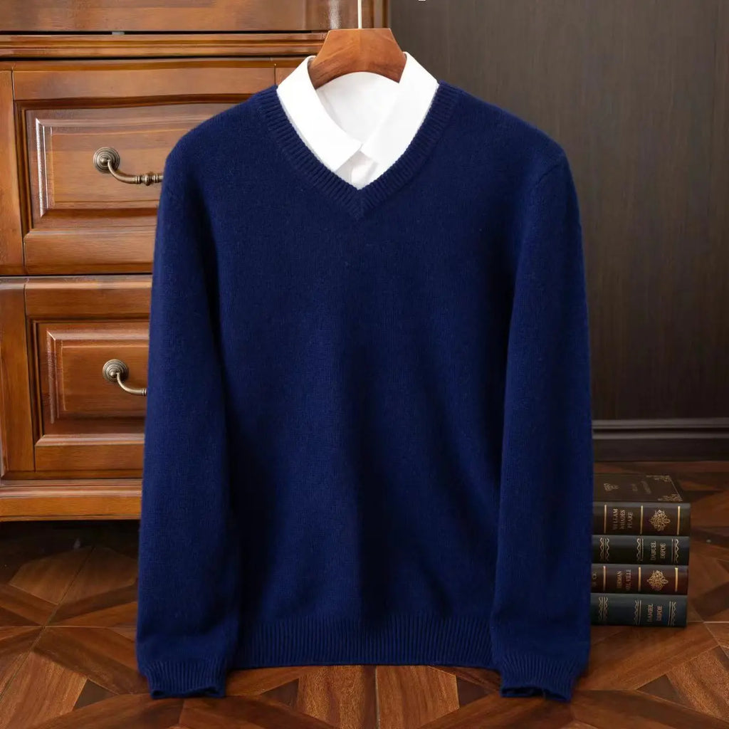Men's merino V-neck sweater