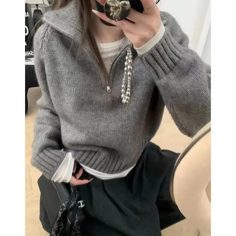 Women's cashmere half-zip