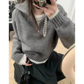Women's cashmere half-zip