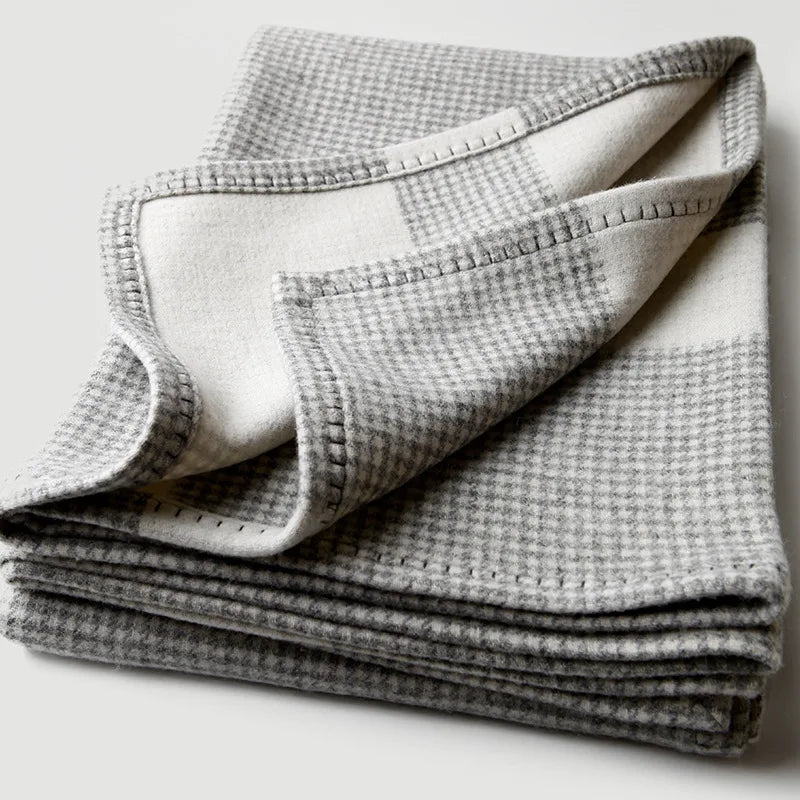 Houndstooth Wool Throw