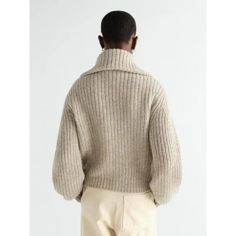 Women's alpaca-yak zip cardigan