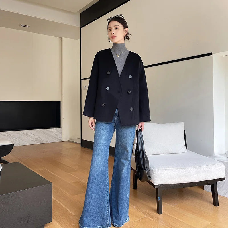 Women's double-faced cashmere jacket