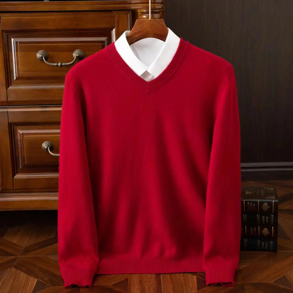 Men's merino V-neck sweater