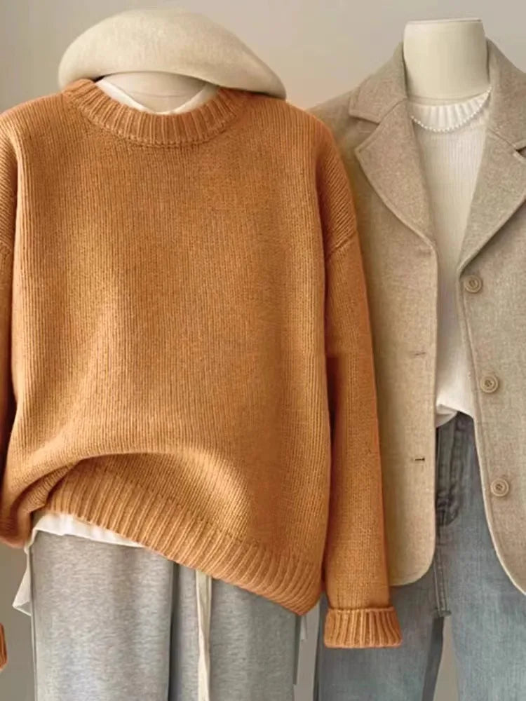 Women's heavyweight relaxed cashmere crew
