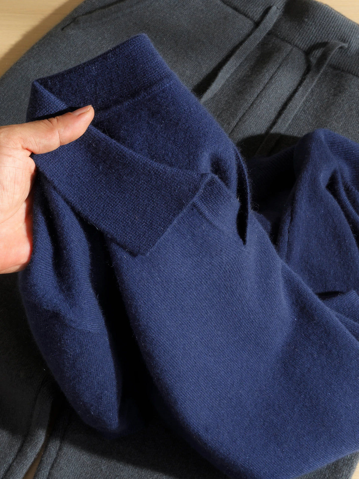 Open-Collar Cashmere Polo Tee
