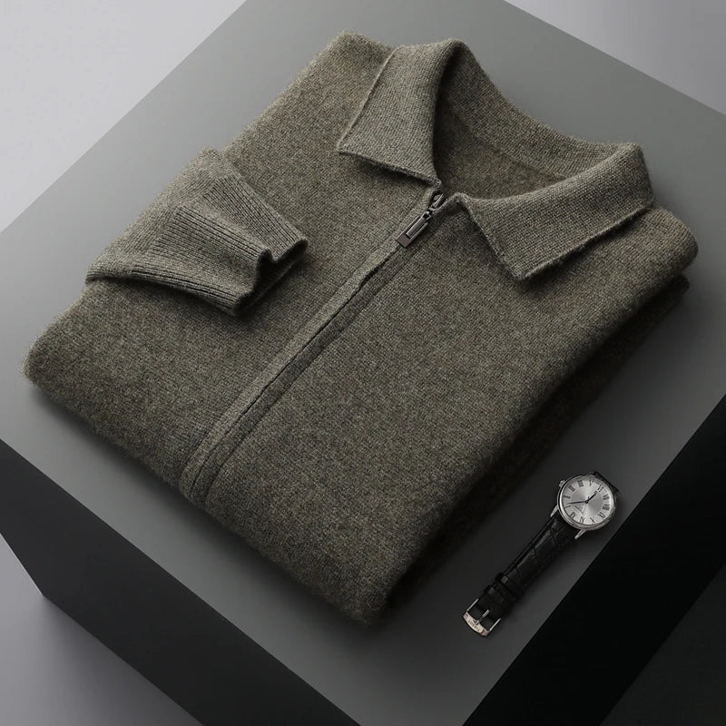 Men's cashmere full-zip cardigan