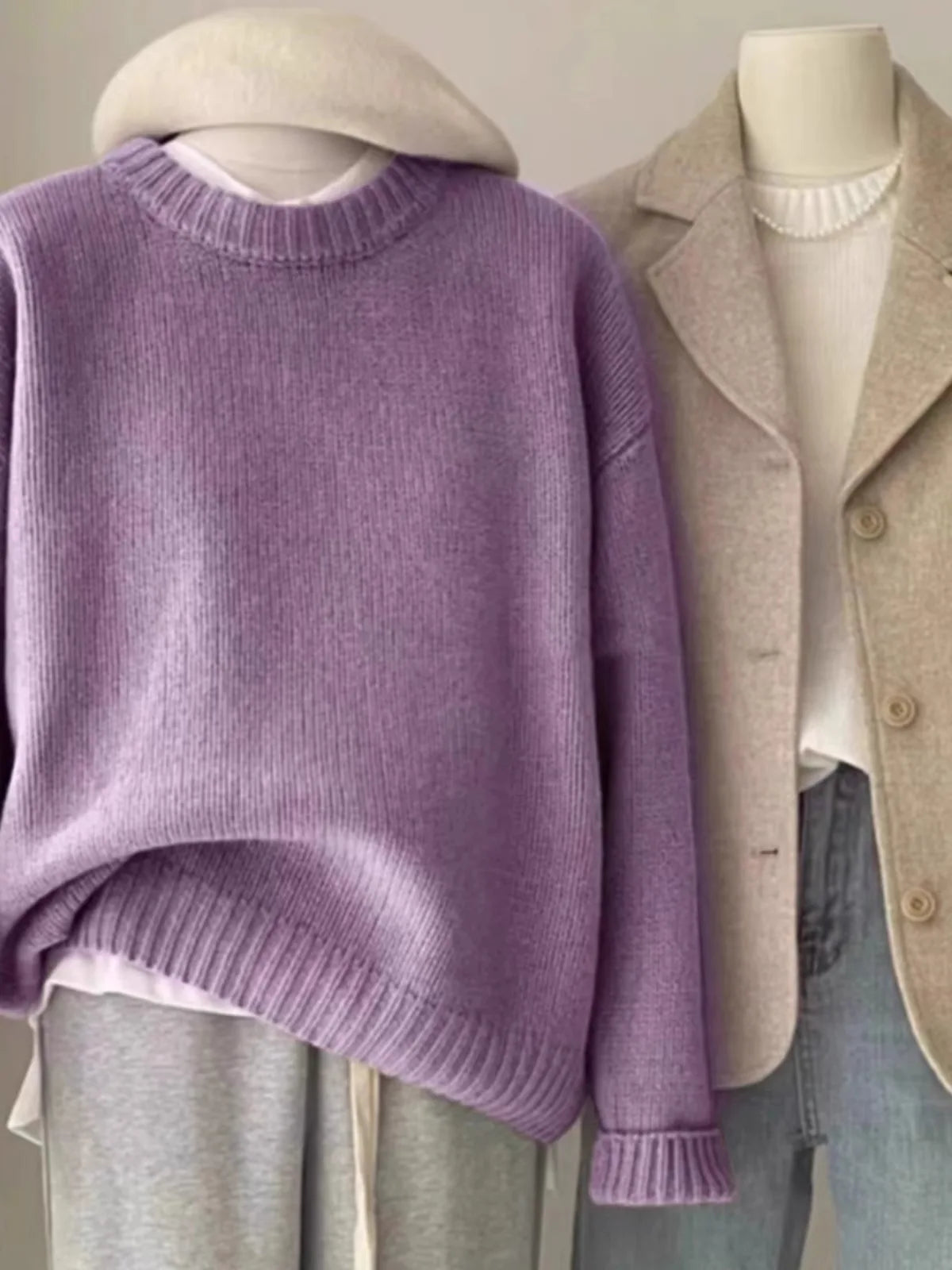 Women's heavyweight relaxed cashmere crew