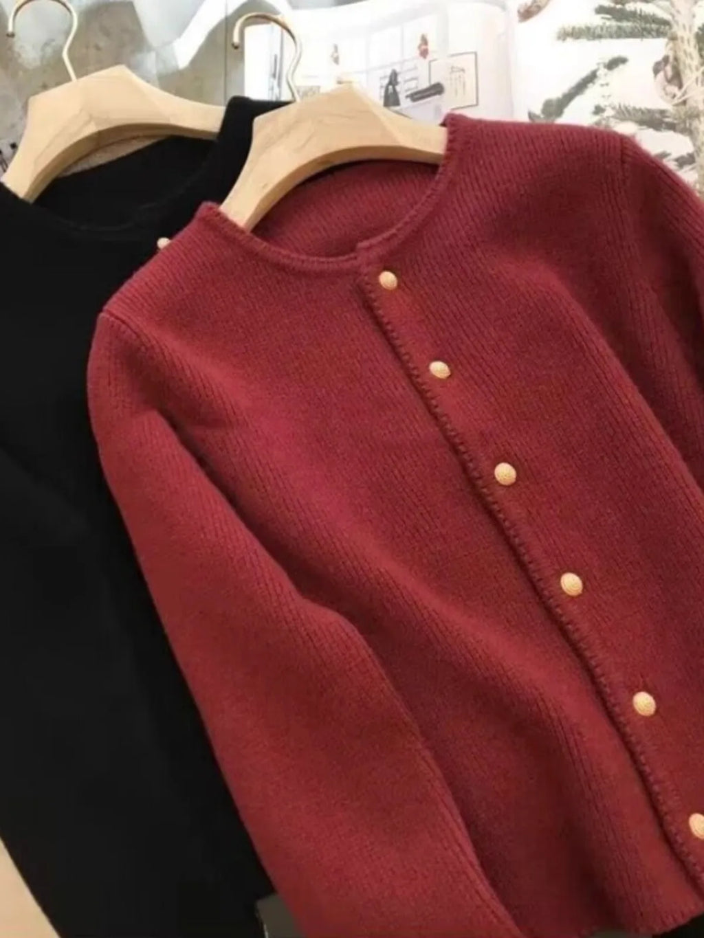 Women's cashmere crew cardigan