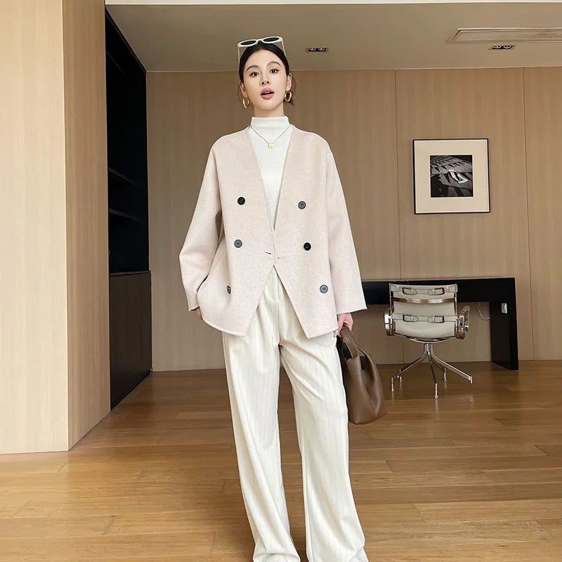Women's double-faced cashmere jacket