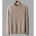 Men's cashmere textured-rib crewneck