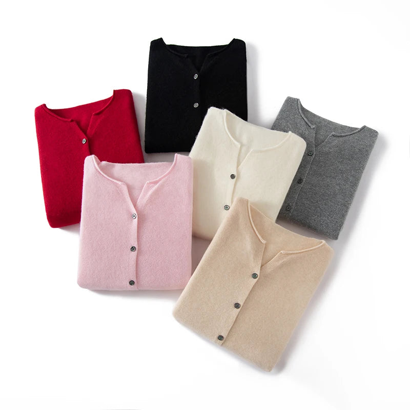 Women's cropped cashmere cardigan