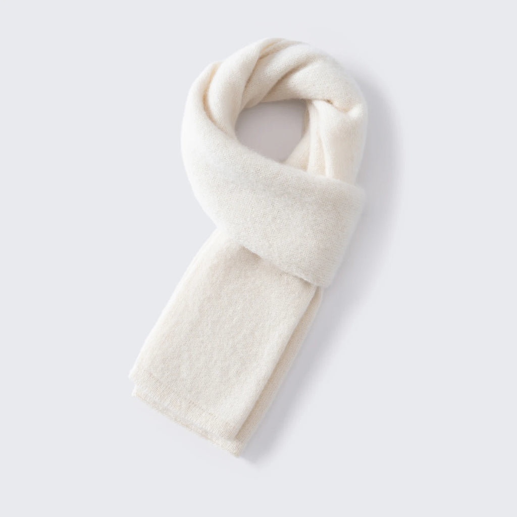 Plain knit baby alpaca scarf