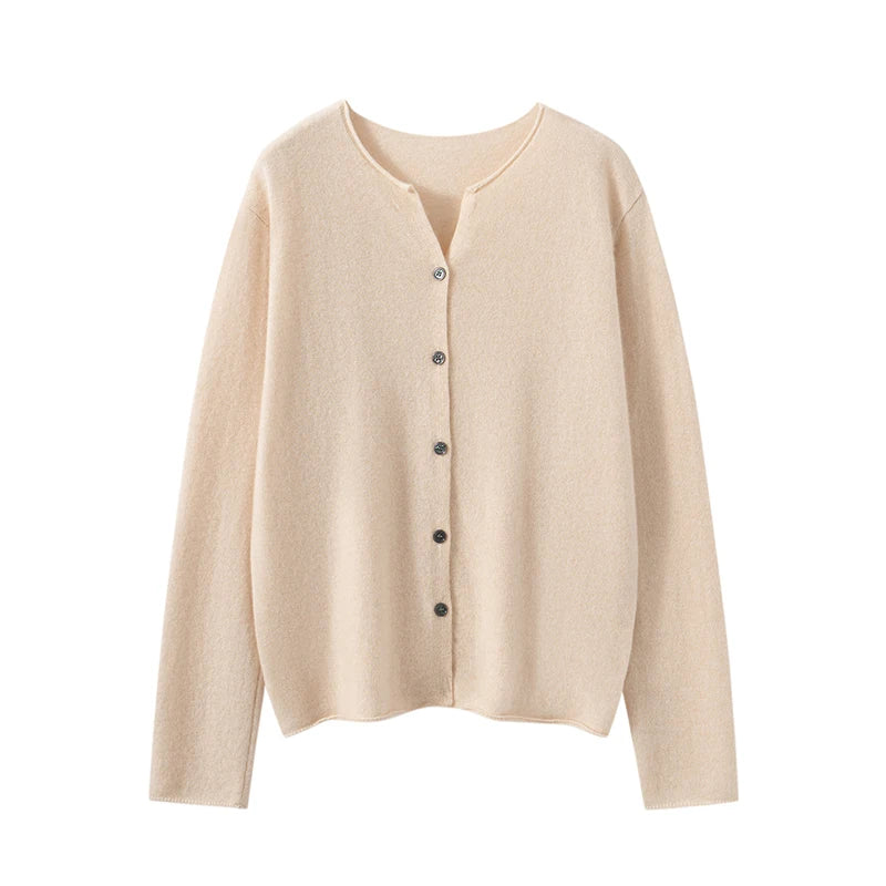 Women's cropped cashmere cardigan