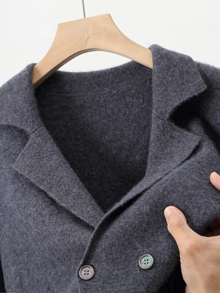 Merino Lapel Cardigan