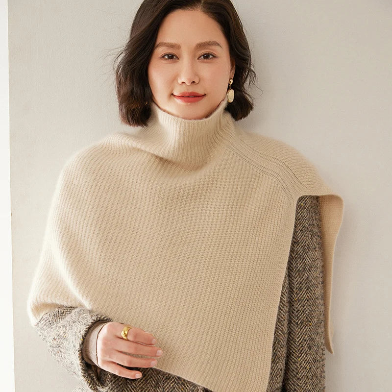 Cashmere Rib Poncho
