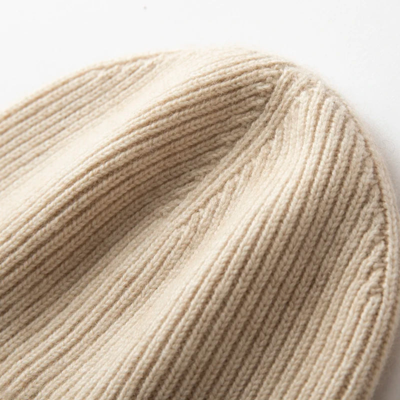 Ribbed Cashmere Beanie