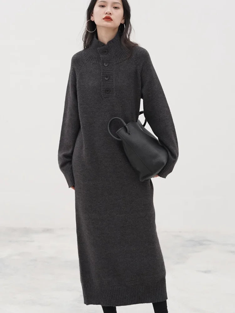 Cashmere high-neck sweater dress