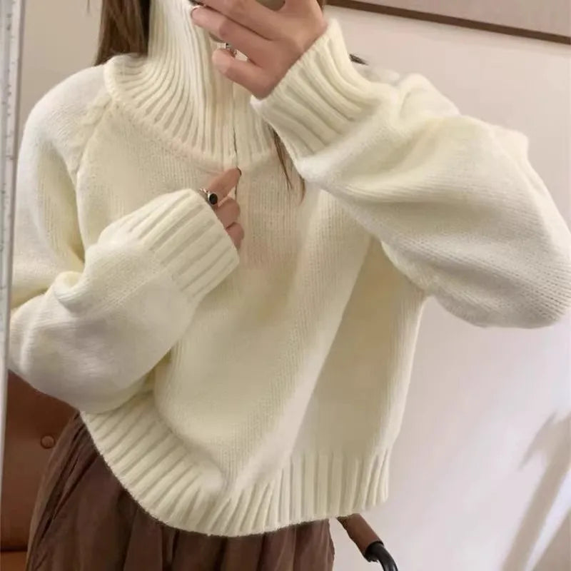 Women's cashmere half-zip