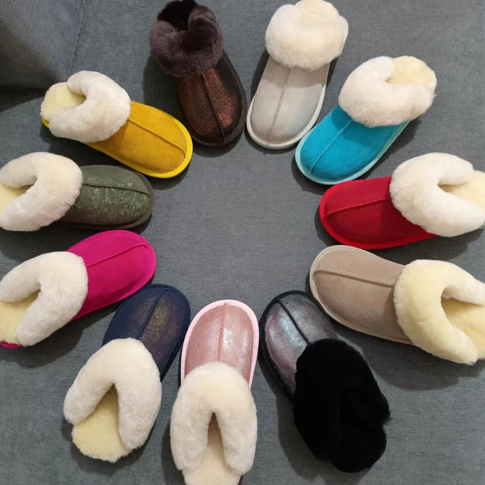 Sheepskin shearling slippers