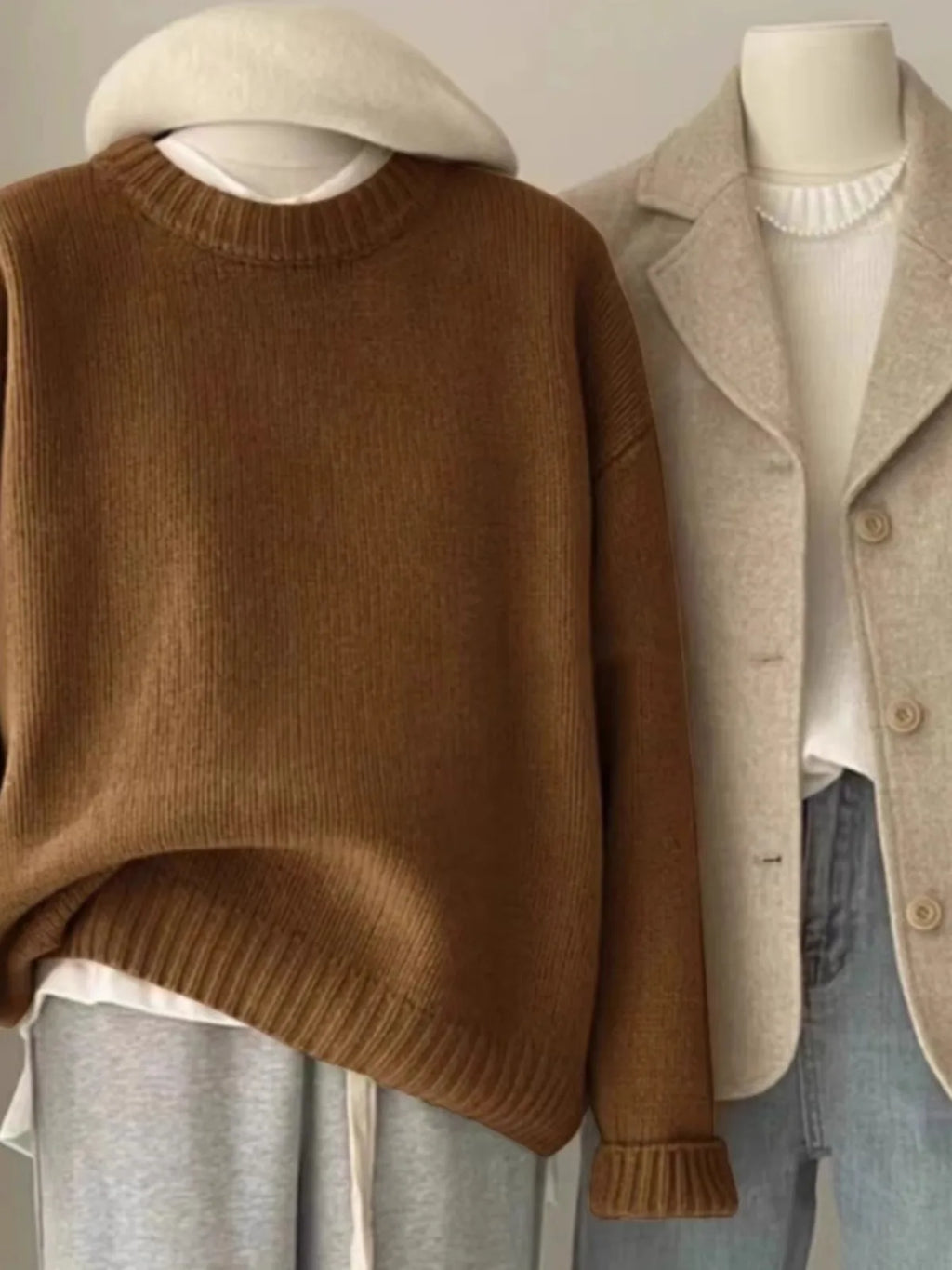 Women's heavyweight relaxed cashmere crew