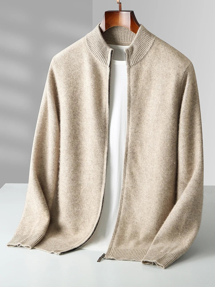 Men's merino zip cardigan