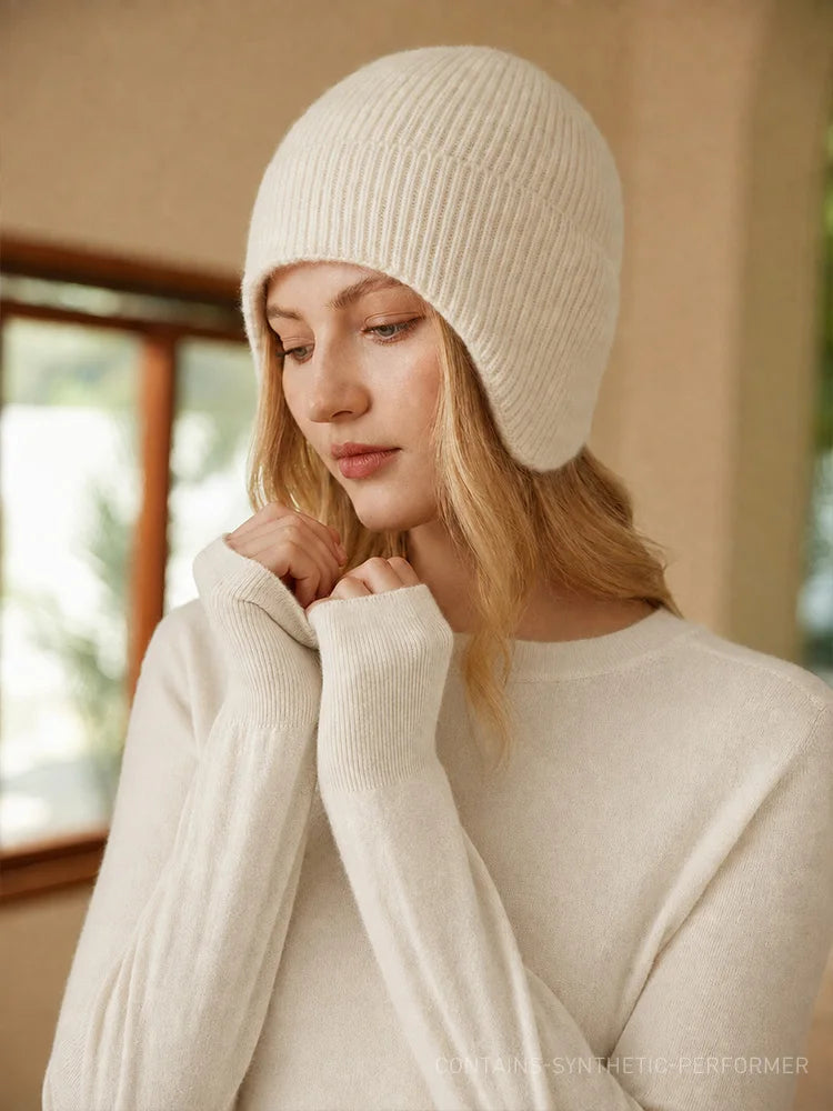 Alpaca earflap beanie