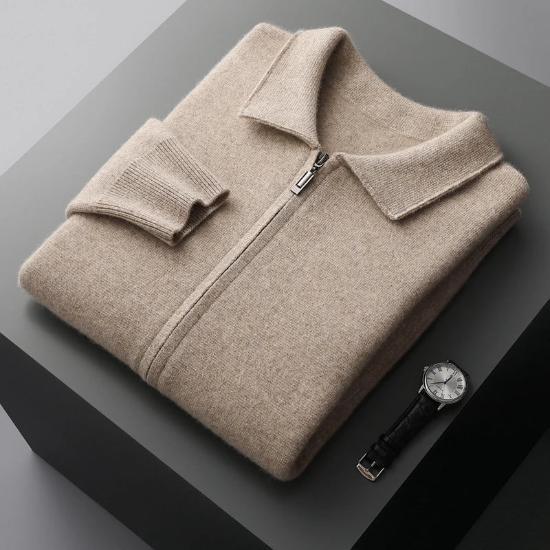 Men's cashmere full-zip cardigan