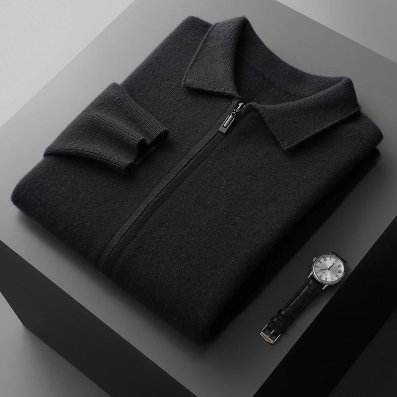 Men's cashmere full-zip cardigan