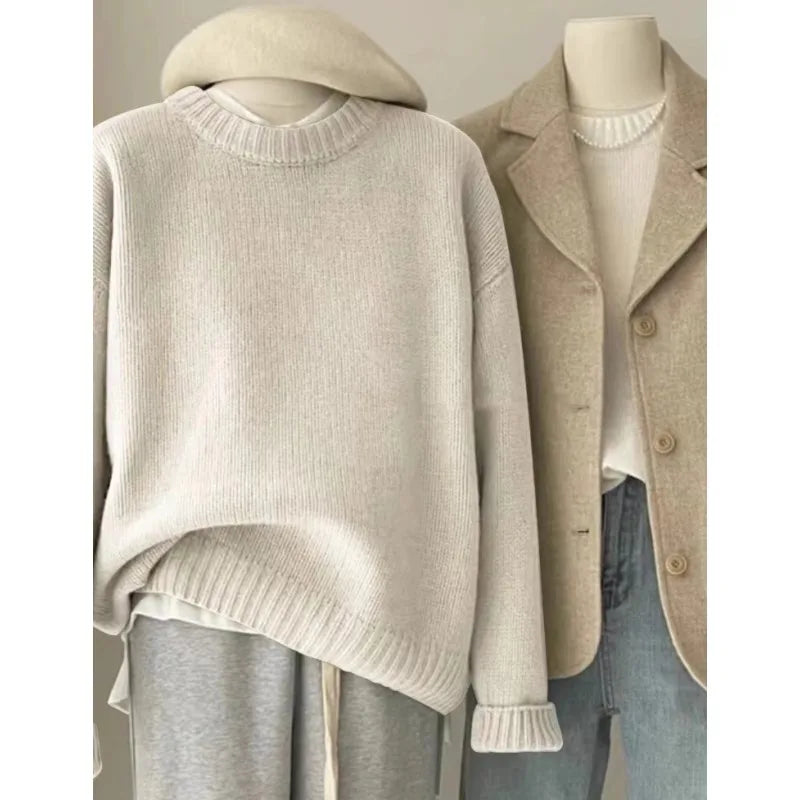 Women's heavyweight relaxed cashmere crew