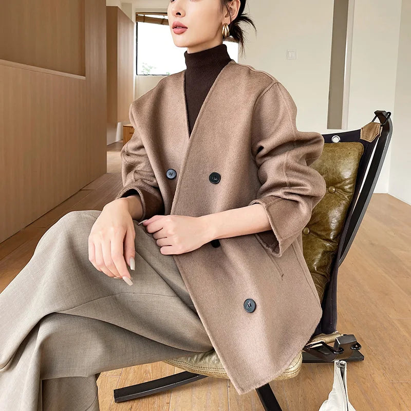 Women's double-faced cashmere jacket